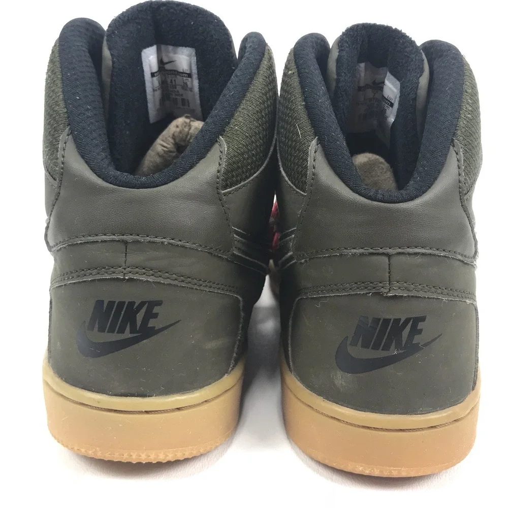 NIKE Son of Force Mid Men's Size 8 807242 330 Dark Loden Green Gum Leather Shoes
